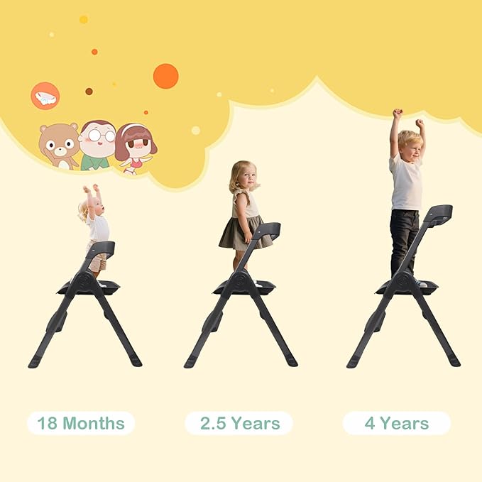 6 in 1 Convertible Baby HighChairs & Step Stool, Foldable High Chairs for Babies and Toddlers, Portable Booster Seat for Dining, Folding Toddler Tower for Kitchen
