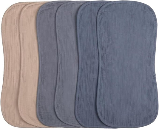 Muslin Burp Cloths 20" x 10",100% Cotton Pack of 6r, Extra Soft and Absorbent,Suitable for both boys and girls