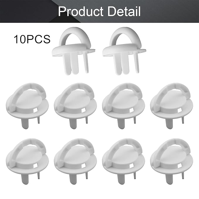 Fielect Outlet Plugs Covers Childproof Outlet Covers Protectors Electric Socket Cover Electrical Protector 3-Pin White 10Pcs