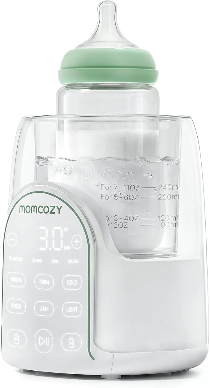 Momcozy NightPro Bottle Warmer for Baby Breast Milk, Built-in Night Light, BPA-Free Tritan, Fullest Nutrients Preserved with Fast & Even Water Bath Warm, Newborn Breastfeeding Essentials Gift for Mom