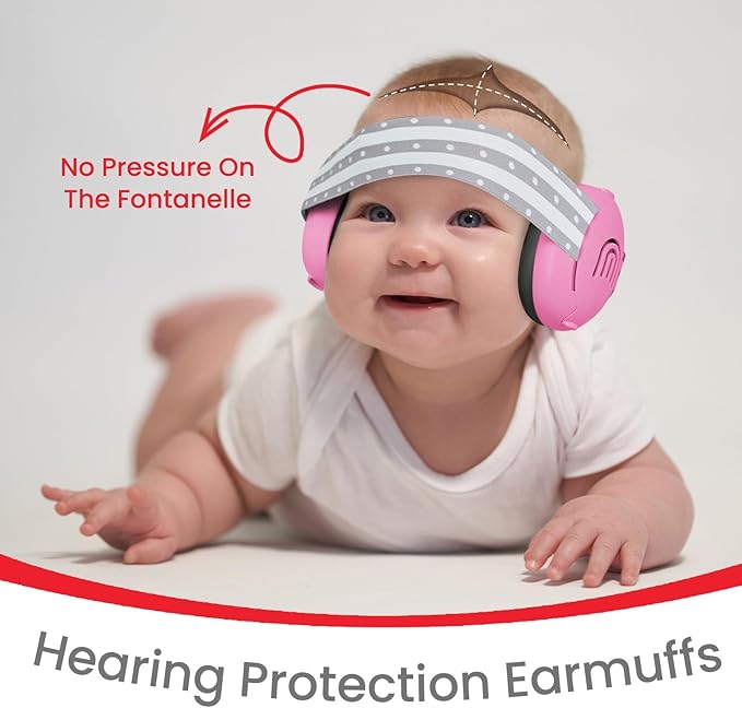 Adjustable Baby & Toddler Noise Cancelling Headphones - Ear Muffs for Kids 1-3 for Airplane Travel