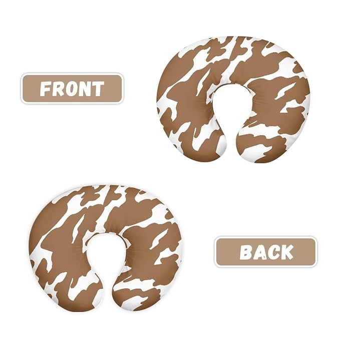 Brown Cow Hide Print Breastfeeding Pillow Cover Breastfeeding Nursing Pillow Slipcovers Super Soft Stretchy Replaceable Pillow Cover Slipcover