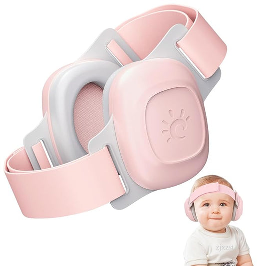 BEBOAN Baby Ear Protection for Infants & Toddlers(0–48 Months), 25dB Noise Cancelling Headphones for Airplane Travel - Improve Sleep - Party, CE & ANSI Certified, Soft Adjustable & Comfortable, Pink