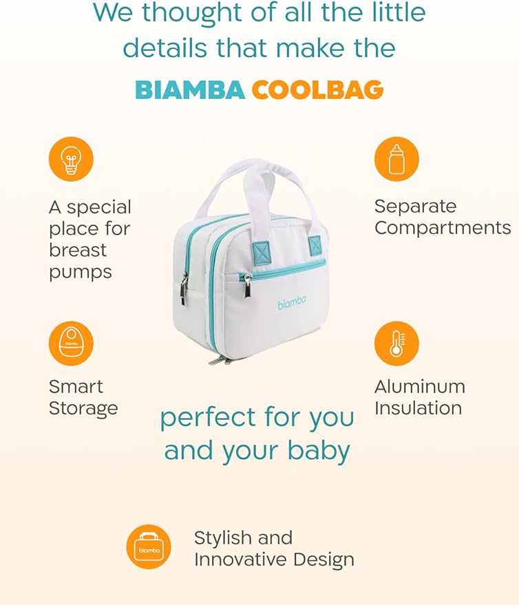 Cooling Bag Breastmilk Cooler Bag - Dedicated Storage Breast Pump Bag, Stores up to Six Bottles, Large Built-in Breastmilk Cooler w/Ice Pac, Double Zipper & Separate Spaces for Different Items