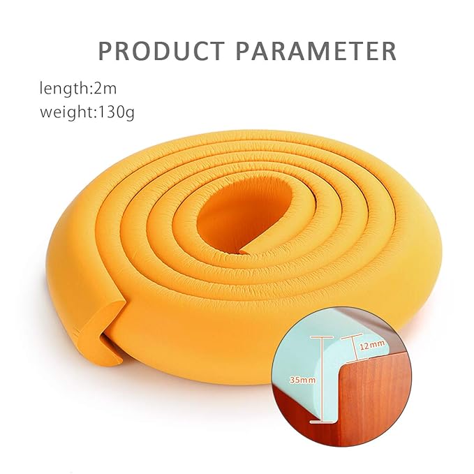 SONARIN Baby Safety Baby Edge & Corner Guards,2M/6.6ft Corner Protectors Furniture Table Edge Protectors L Shape with Strong Adhesive Tape,Colorful Child Protection(Orange)