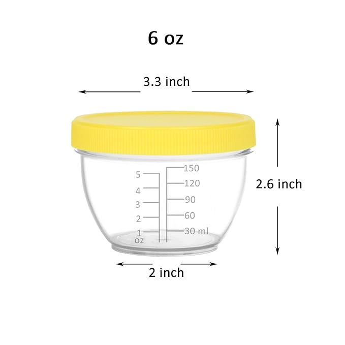 Youngever 18 Sets Baby Food Storage, 6 Ounce Baby Food Containers with Lids, 9 Bright Pink Colors, with Lids Labels