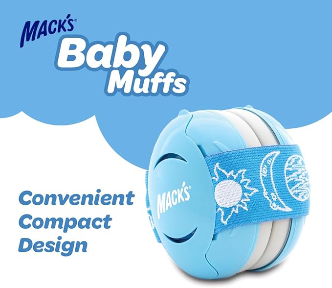 Mack's Baby Muffs | Baby Ear Muffs Noise Protection | High NRR | Noise Cancelling Headphones for Babies & Toddlers
