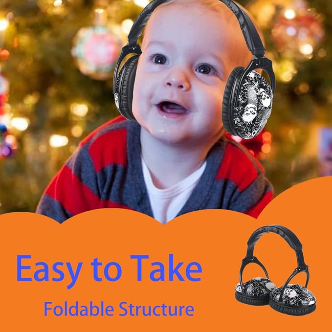 Kids Hearing Protection,25dB NRR Noise Reduction,Sound Proof for Kids,Toddler,Safety Earmuffs for Concert,Airplane,Autism,Monster Jam,Travel,School- Skull