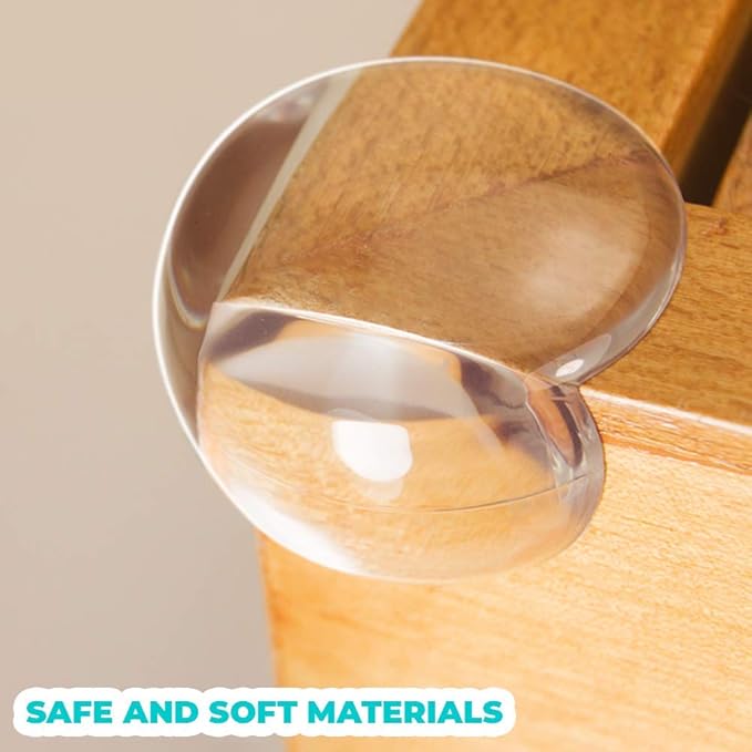24 Corner Guards Baby Proof [Safer Environment and Peace of Mind] Edge Furniture Protector - Easy Set-up 3M Stickers for Tables, Chairs, Cabinets [Baby Proofing Safety]