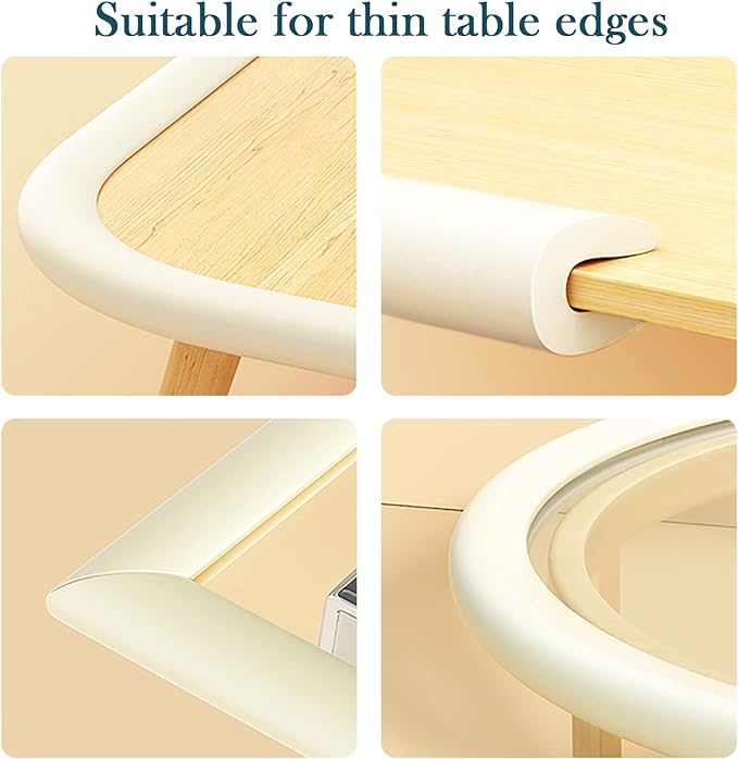 U Shape Edge Protectors for Glass Coffee Table,Foam Baby Proofing Safety Bumper Guard Strip,Corner Protectors for Kids,Extra Thick,Suitable for Furniture Fireplace,6.5 Ft/2m (Milky White)