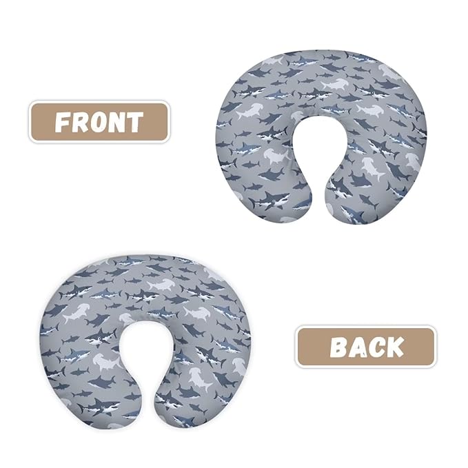 Shark Nursing Pillow Cover for Infant, Lightweight Neutral Breastfeeding Pillow Slipcover, Easy to Clean Removable Pillow Cover for Infant Snug