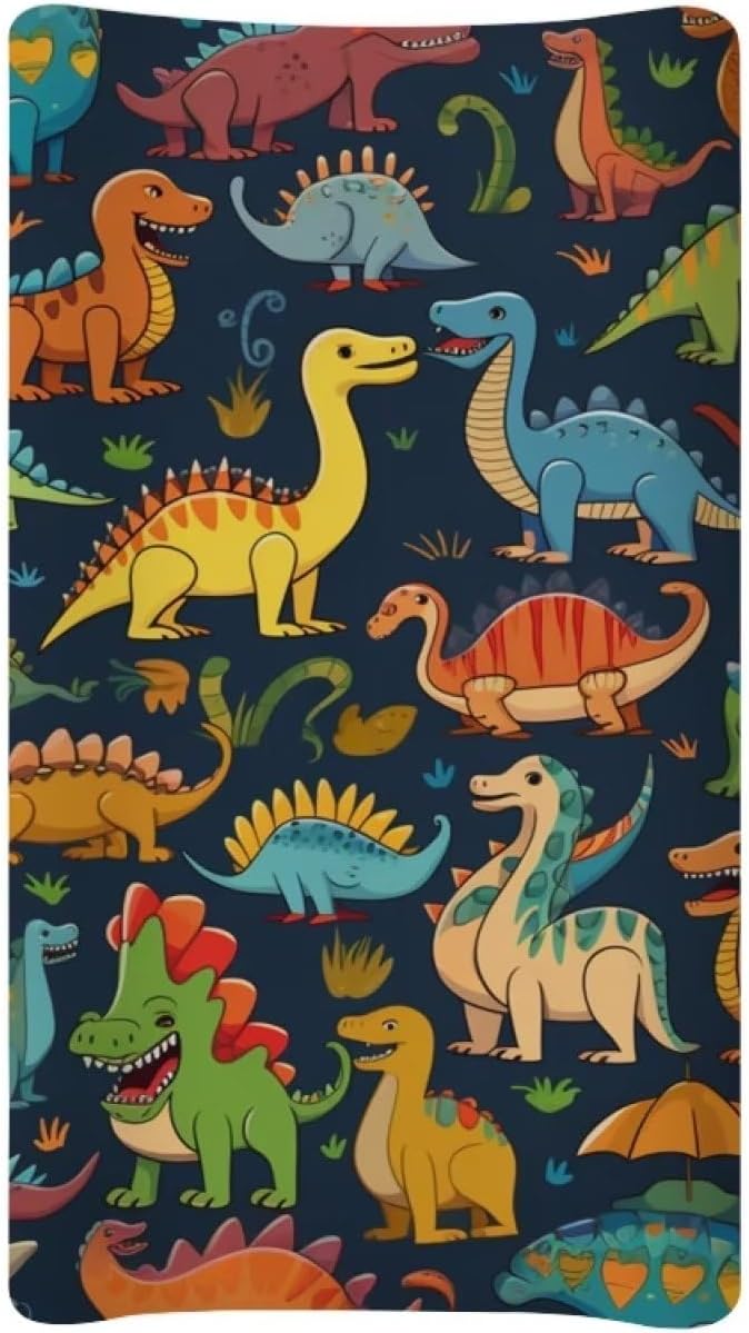Changing Pad Covers for Boys Girls, Dinosaurs Diaper Changing Table Pad Cover Soft Breathable Changing Mat Cover for 32''x16 Cute Birthday Gifts for Baby