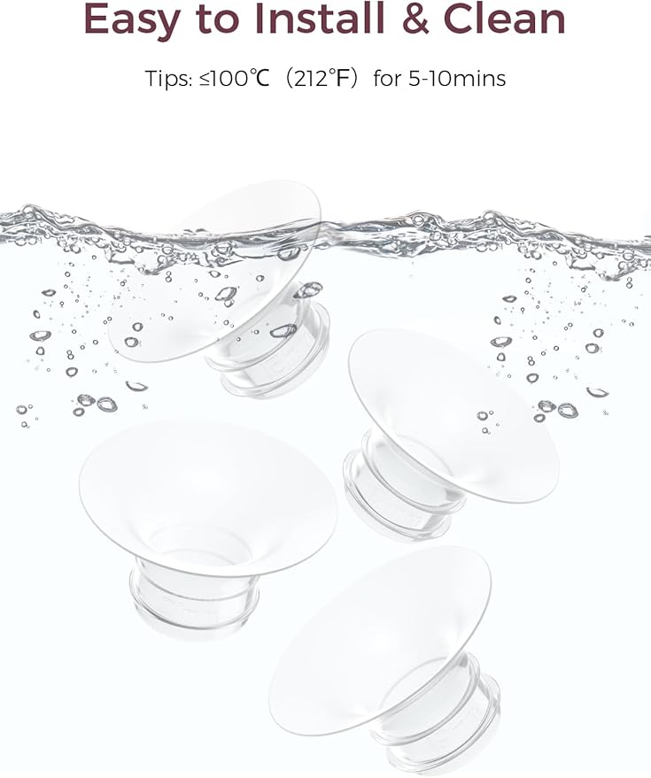 Momcozy M5| M6| M9 Original Replacement Accessories, Food-Grade Silicone & BPA Free, Original Breastfeeding Parts, Inserts 15mm, 4 Pack