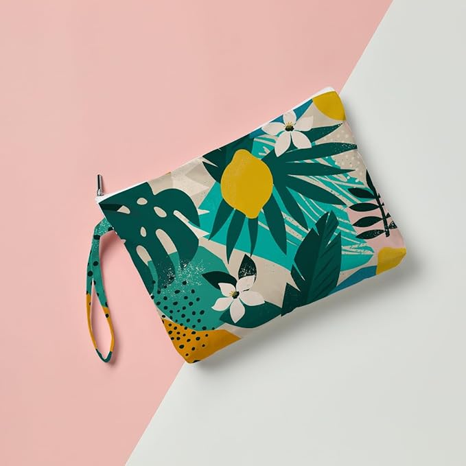 Fokongna Palm leaves Wet Bag Travel Wet Dry Bag Beach Bag Diaper Bag Wet Bag For Swimsuit Travel Makeup Bag Toiletry Bag