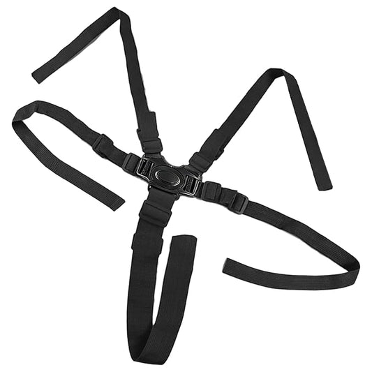 5 Point Harness Seat Belt for Kids,High Chair Straps Adjustable Harness Strap Belt Strap Belt Kit Shoulder Strap Belts Replacement for High Chair Belt(Black)