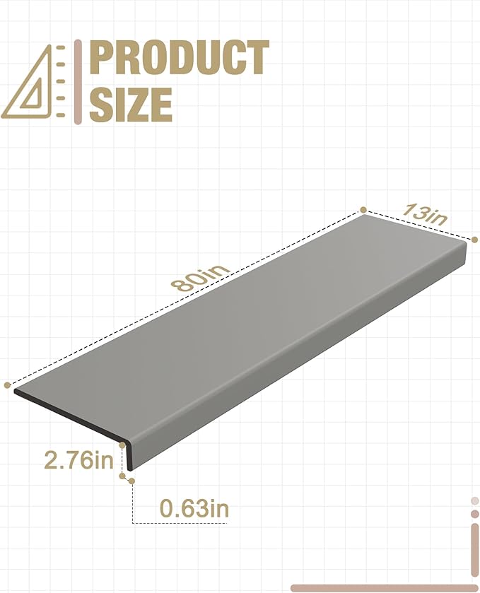 Fireplace Baby Proofing, 80'' Soft Seat Hearth Cushion for Baby Proof, Memory Foam Brick Fire Place Bumper Protector Pad for Babies Child Children Toddlers (Grey)