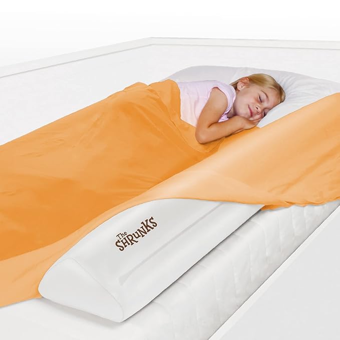 The Shrunks Convertible Inflatable Crib Bed Rail Bumper for Toddlers, Toddler Beds, Twin, Full, Queen, King Size Beds | Portable Bed Rail for Travel or Home | Bed Guard Rail for Kids | 2 Mini Rails