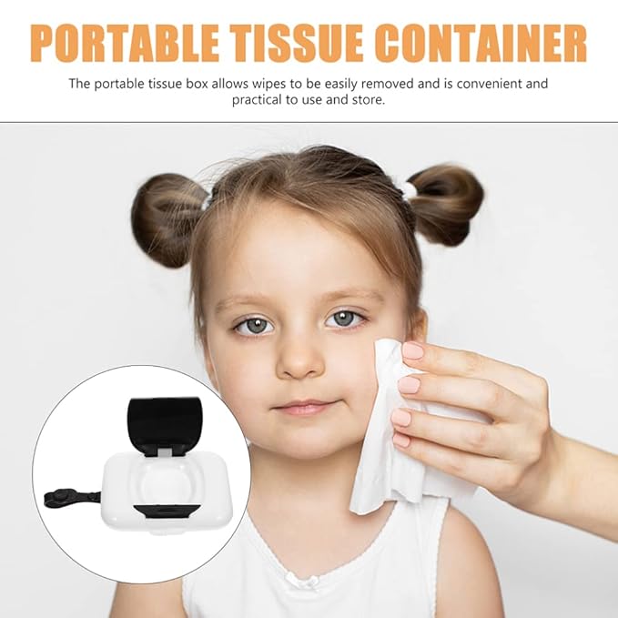 Healeved Portable Baby Wipes Case Small Travel Wipe Holder Silicone Dispenser Waterproof Mini Container for on-The-Go Use 6.3X4.3X1.2 Inches