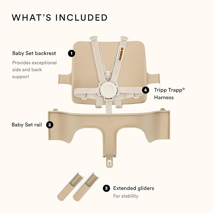 Stokke Tripp Trapp Baby Set 2, Glacier Green - Ages 6-36 Months - Convert the Tripp Trapp Chair into a Comfortable High Chair - Includes Stokke Harness 2