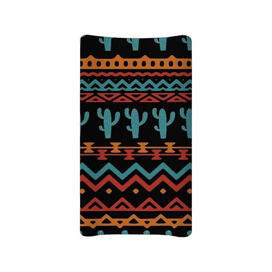 ZDCUSTOM Aztec Cactus Pattern Soft Changing Pad Sheets Comfy Cozy Cradle Sheets Stretchy Changing Pad Covers Changing Table Sheets Infant Newborn Changing Mat Sheet