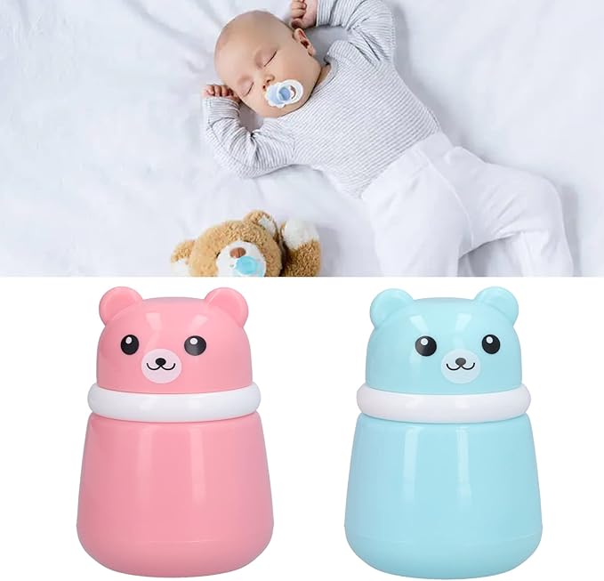 Body Powder Container, Fine Powder Cartoon Bear Powder Puff Box 2 Pcs No Irritation Durable for Adult for Travel for Children for Home(Bear Puff Empty Box)