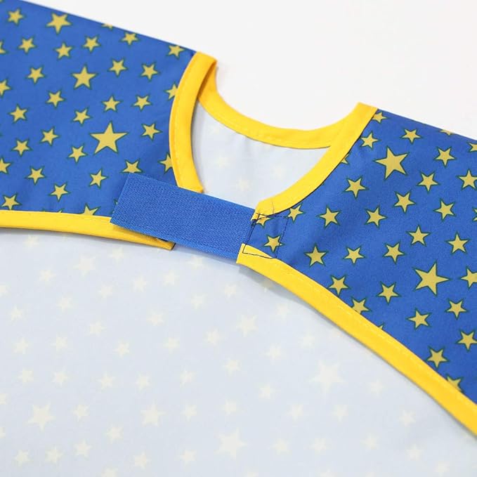 Plie Short Sleeve Waterproof Bib for Toddlers – Easy Clean Feeding Apron for Mealtime, Daycare, Self-Feeding, Lightweight