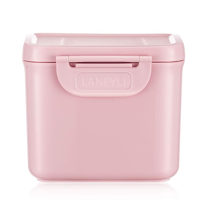 Formula Dispenser with Scoop Milk Powder Formula Containers for Travel Baby Food Storage and Snack Cup for Outdoor Activities On-The-Go Pink(Outer Box Capacity: 0.92 LB(420 g))