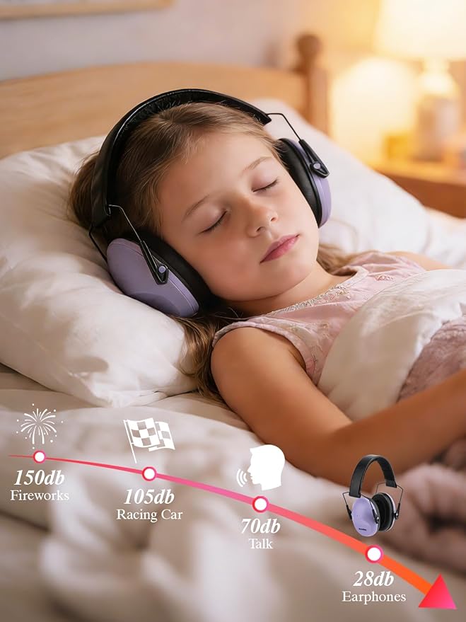 Noise Canceling Headphones for Kids 2PACK, 25-31NR Noise Reduction Earmuffs for Fireworks, Autism