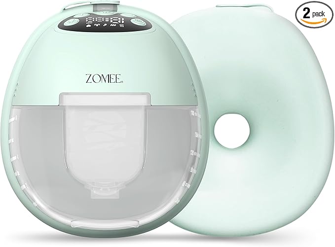 Zomee Mother’s Nature W1 Wearable Breast Pump, Hands-Free & Hospital-Grade, 12 Suction Levels, 4 Modes, Warming Technology, Mimics Baby’s Rhythm, Quiet Portable Design, BPA-Free, 2-Year Warranty