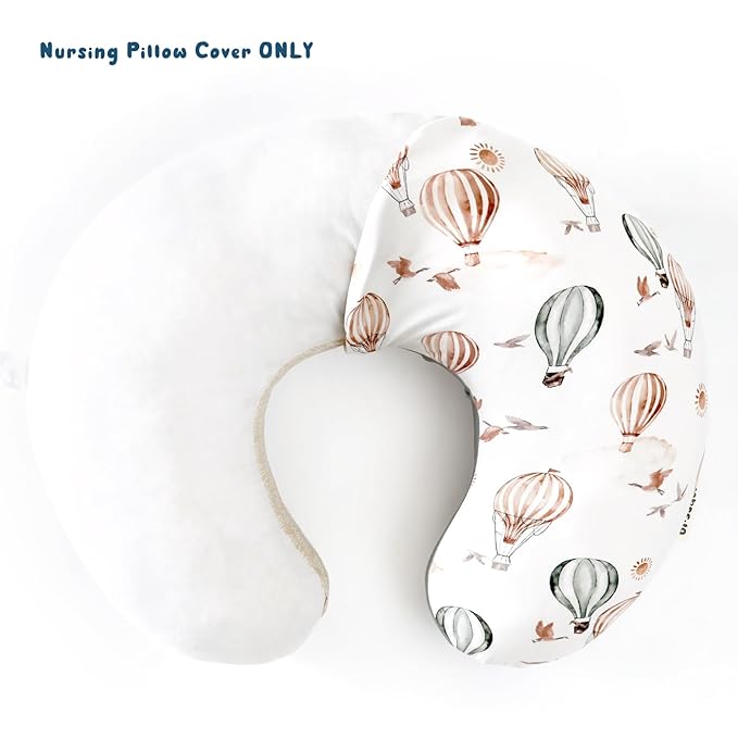 GRSSDER Nursing Pillow Cover Stretchy Minky Removable Nursing Covers for Breastfeeding Pillows, Ultra Soft Comfortable Slipcover for Boy and Girls, Balloon