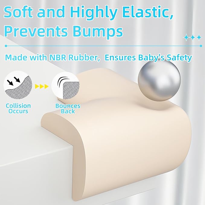 ZOMPAGO Baby Proofing Edge Protector, Foam L-Shape Self-Adhesive Corner Guards, 10 PCS Baby Crib Bumper Pad, Wall & Corner Protector Baby, Foam Corner Protectors for Nursery Kitchen Fireplace