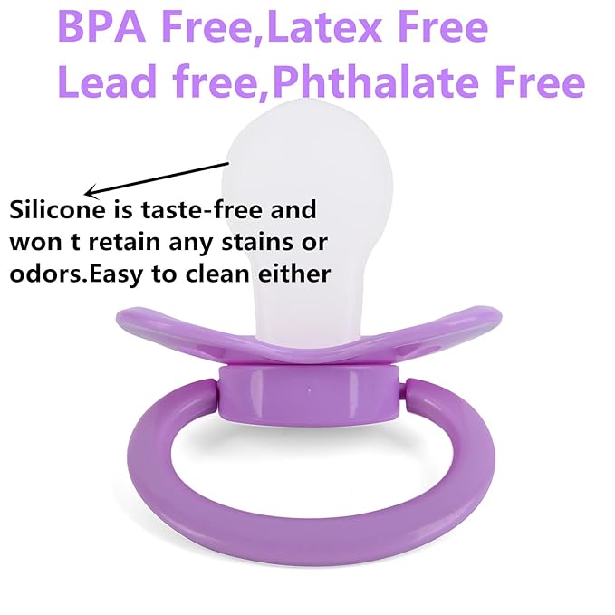 Adult Bottle with Big Sized Pacifier Set 8 oz (Purple)
