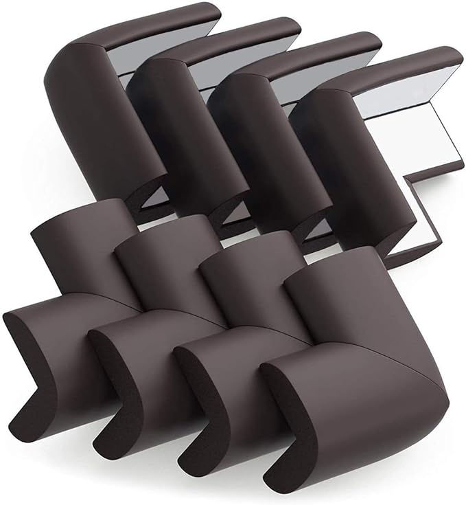 Corner Guards-8 Pack, Table Corner Protectors for Baby Safety, Super Soft Baby Proofing Corner Protector Edge Protectors with 3M Tape, Home Furniture Safety Bumper, brown