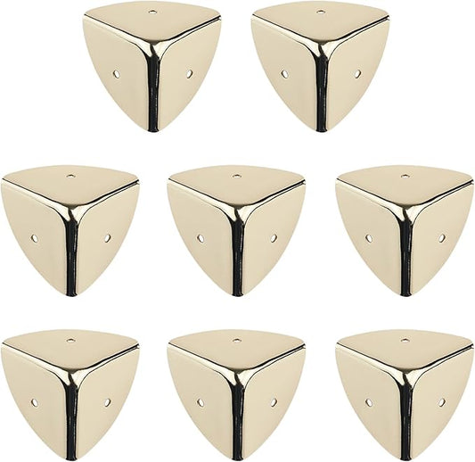 Dnyta 8 Pcs Metal Box Corner Protectors, 1.5"x1.5"x1.5" Gold Furniture Corner Guard Cabinet Decorative Corner Protectors Edge Guard