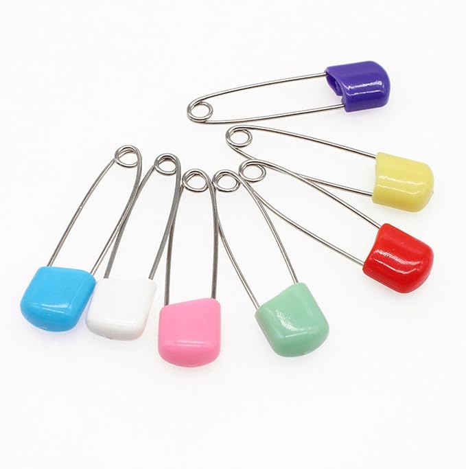 20Pcs 2 Inch Safety Diaper Pins, Safety Locking Holder Colorful Safety Pins for Cloth Nappies and Accessorie