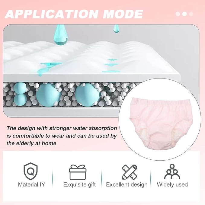 Healifty Reusable Leakproof Urinary Underwear for Elderly Waterproof Breathable Incontinence Care Pants Comfortable Washable Size XXL 14.56X11.81X0.39In
