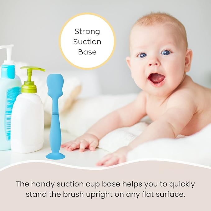 2 Pack Baby Diaper Cream Brush, Diaper Cream Spatula Applicator Silicone Baby Butt Paste Spatula for Babies, Newborn (Gray, Blue)