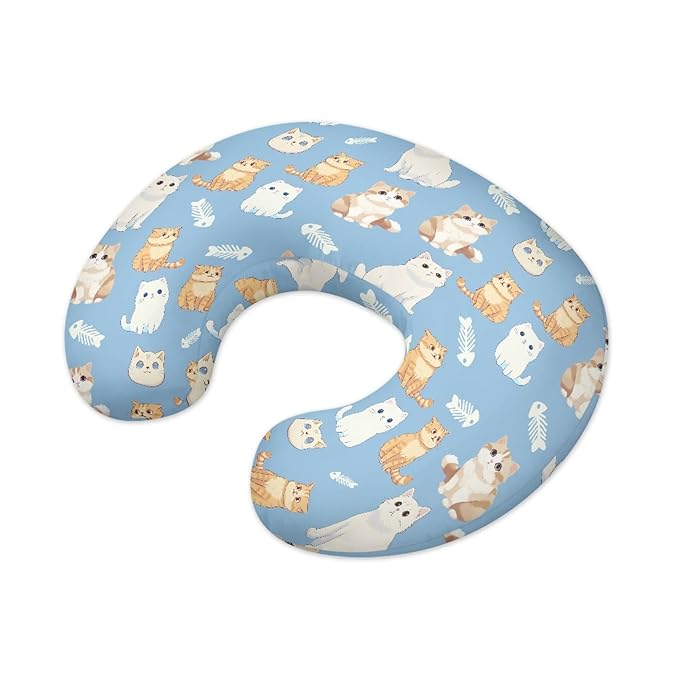 Forchrinse Cute Cat Nursing Pillow Cover for Girls Princess Nursing Pillow Slipcover for Breastfeeding Moms,Easy to Care