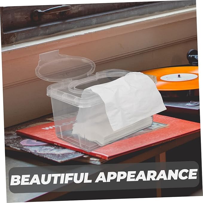 2pcs Baby Wipes Box Carrying Case Acrylic Baby Wipes Holder Reusable Desktop Wipe Dispenser Container with Lid Wipe Container for Bathroom Travel Household Pp Wipes Cover
