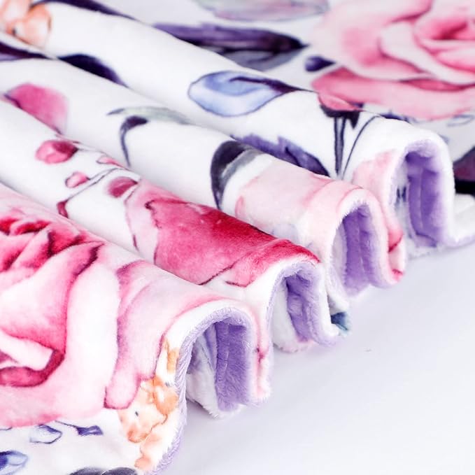 Infant Blanket and Nursing Pillow Cover for Baby Girls, Stylish Floral Patterns Ultra Soft and Comfortable Fabric