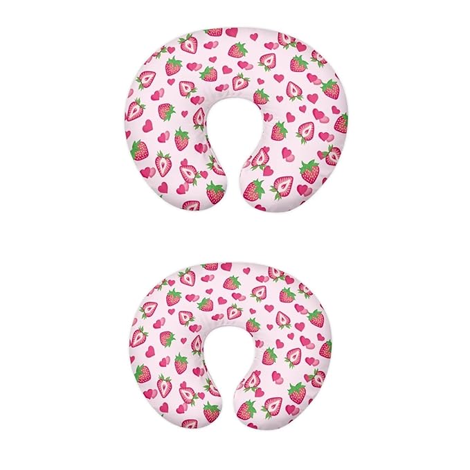 Pink Strawberry Breastfeeding Pillow Cover Cuddle Pillow Slipcover Detachable Nursing Pillow Protective Cas Baby Feeding Easy to Use and Dustptoof