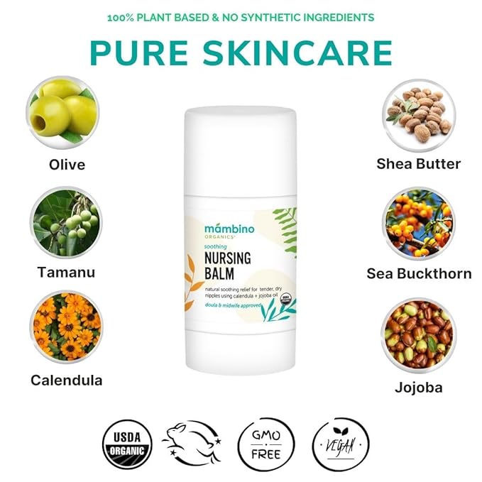 Mambino Organics Calendula Nursing Balm, Calendula - Olive.63 Ounces (3 Pack)
