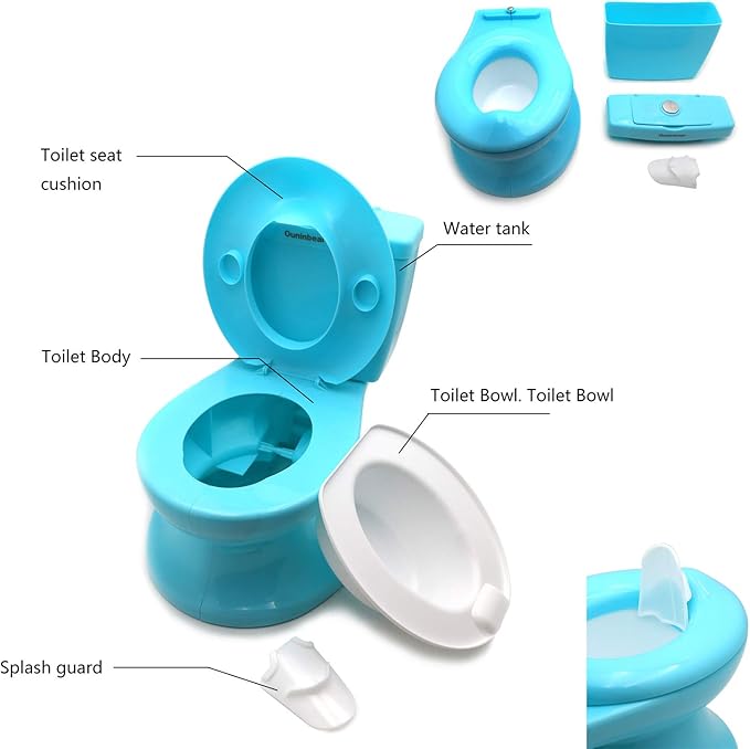 XKMT- Baby Kids Portable Blue Portable Toddler Potty Training Toilet w/Flushing Sound Baby Chair Seat Kid [P/N: ET-BABY004-BLUE]
