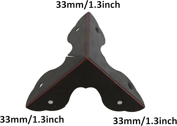 24PCS 1.3” Metal Box Corner Protector, Black Triangle Edge Decorative Case Corner Edge Guard Protector Metal Cabinet Table Edge Cover