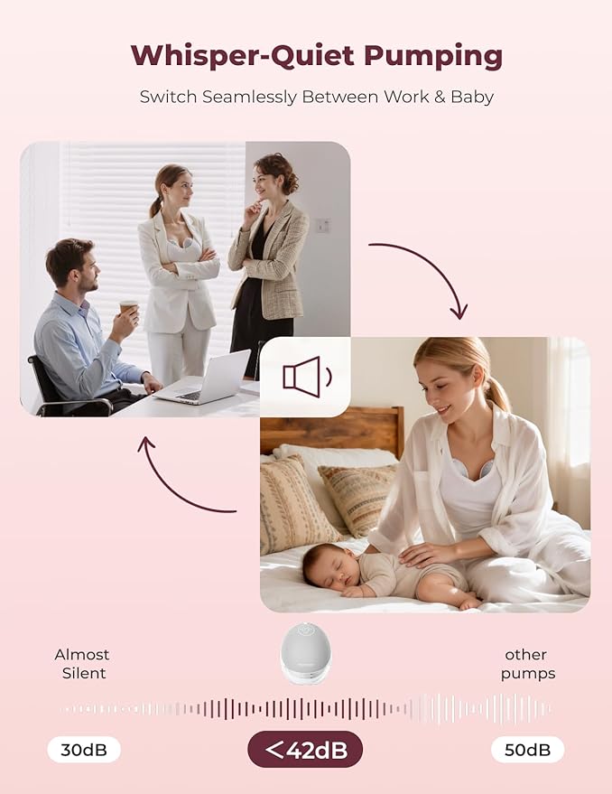 Momcozy Breast Pump Hands Free Upgraded Mobile Flow | M9, App Discreet Control with Personalized Multi-Modes & 15 Levels, Wearable Breast Pump 24mm, 1 Pack Gray