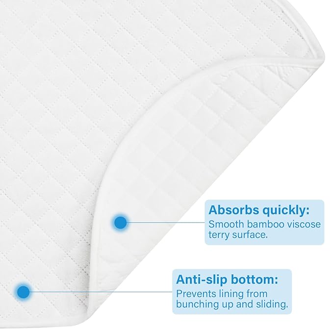 Baby Thicker Diaper Changing Quilted Pad Liner, Non-Slip 3 Pack Heavy Absorbency Reusable Incontinence Pads for Kids Changer Washable Underpads(YDLX)