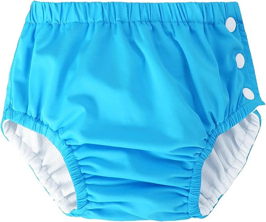 Baby Newborn Reusable Swim Diapers Washable Toddler Unisex Swim Diaper Infant Swimming Diapers Blue, 6-18 Months