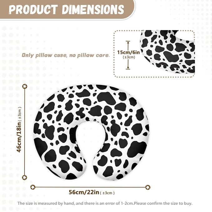 Cow Print Nursing Pillow Cover for Baby Girl, Soft Removable Breast Feeding Pillow Cover, Breast Feeding Pillows Cases