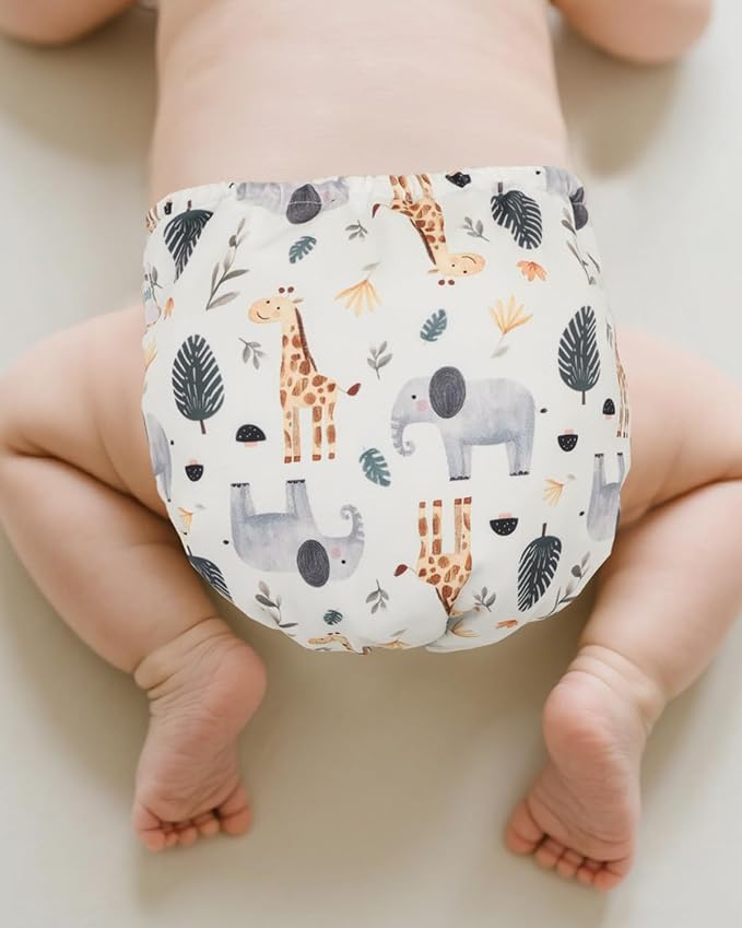 babygoal Baby Cloth Cover for Prefolds,Flats or Fitted Diapers– Adjustable, Reusable, Waterproof Swim Diaper Cover