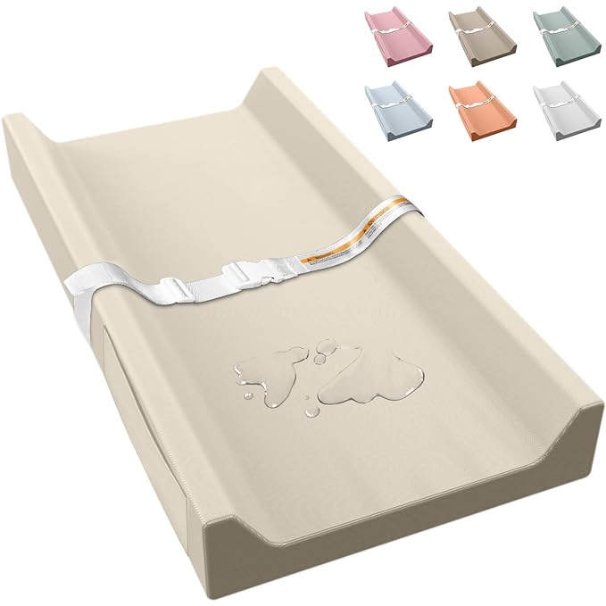 Vegan Leather Baby Changing Pad, Waterproof & Wipeable Soft Diaper Changing Mat 32“ x 16.6" Comfortable Infant Changing Station for Dresser & Table